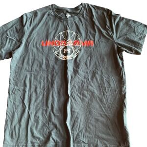 Under Armour Basketball Graphic T Shirt Mens 2XL Loose Fit Black Red Logo